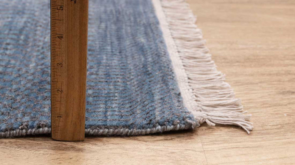 Luxury - Vintage Blue Grey Wool & Bamboo Silk Hand Knotted Premium Carpet