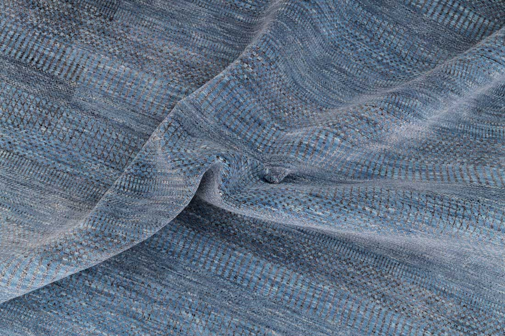 Luxury - Vintage Blue Grey Wool & Bamboo Silk Hand Knotted Premium Carpet