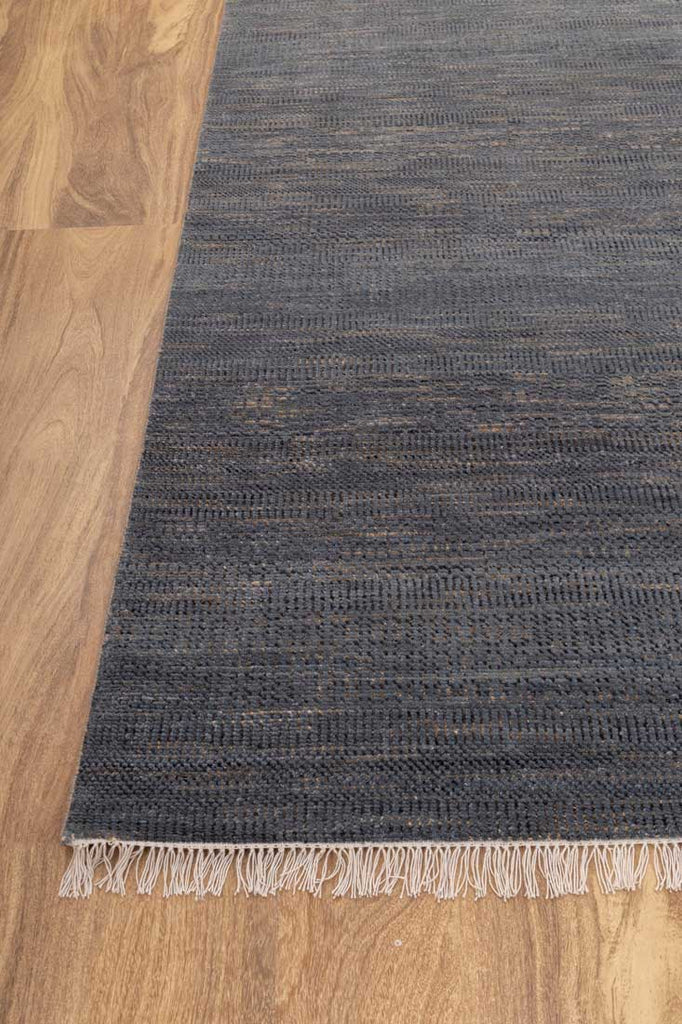 Luxury - Sage Grey Gold Wool & Bamboo Silk Hand Knotted Premium Carpet