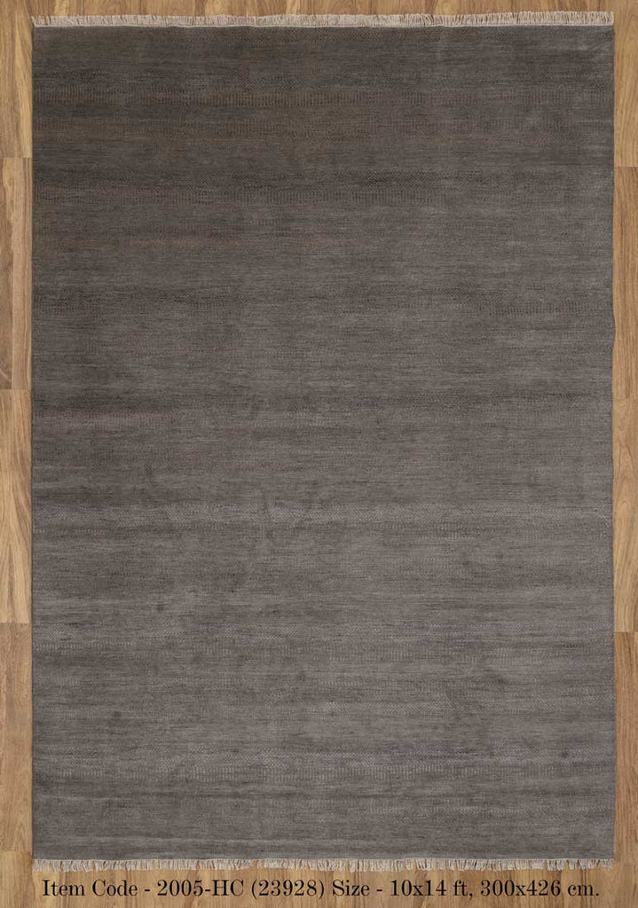 Luxury - Brega Grey Silver Wool & Bamboo Silk Hand Knotted Premium Carpet