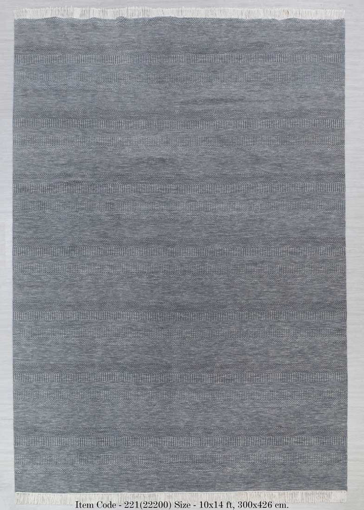 Luxury - Davos Grey Charcoal Wool & Bamboo Silk Hand Knotted Premium Carpet
