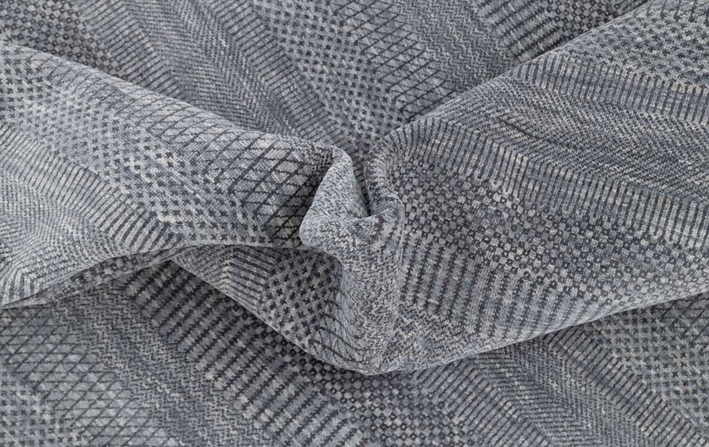 Luxury - Davos Grey Charcoal Wool & Bamboo Silk Hand Knotted Premium Carpet