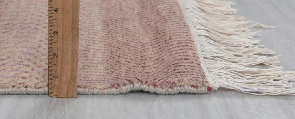 Luxury - Abstract Beige Pink Wool & Bamboo Silk Hand Knotted Premium Carpet