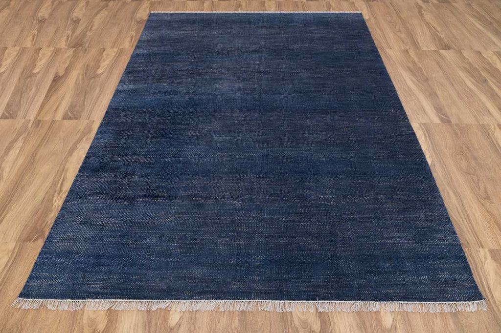 Luxury - Fennel Blue Gold Wool & Bamboo Silk Hand Knotted Premium Carpet