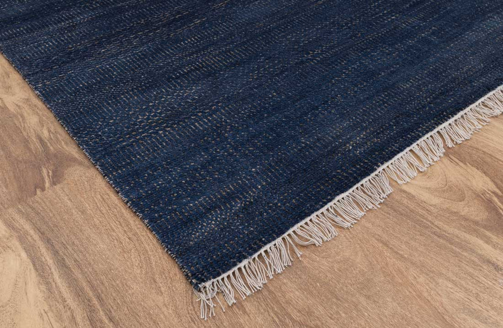 Luxury - Fennel Blue Gold Wool & Bamboo Silk Hand Knotted Premium Carpet