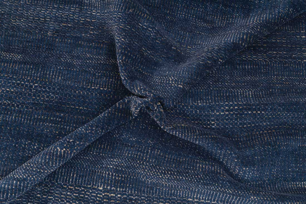 Luxury - Fennel Blue Gold Wool & Bamboo Silk Hand Knotted Premium Carpet