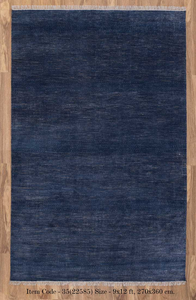Luxury - Fennel Blue Gold Wool & Bamboo Silk Hand Knotted Premium Carpet