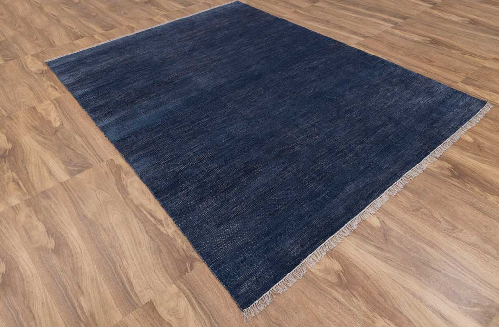 Luxury - Fennel Blue Gold Wool & Bamboo Silk Hand Knotted Premium Carpet