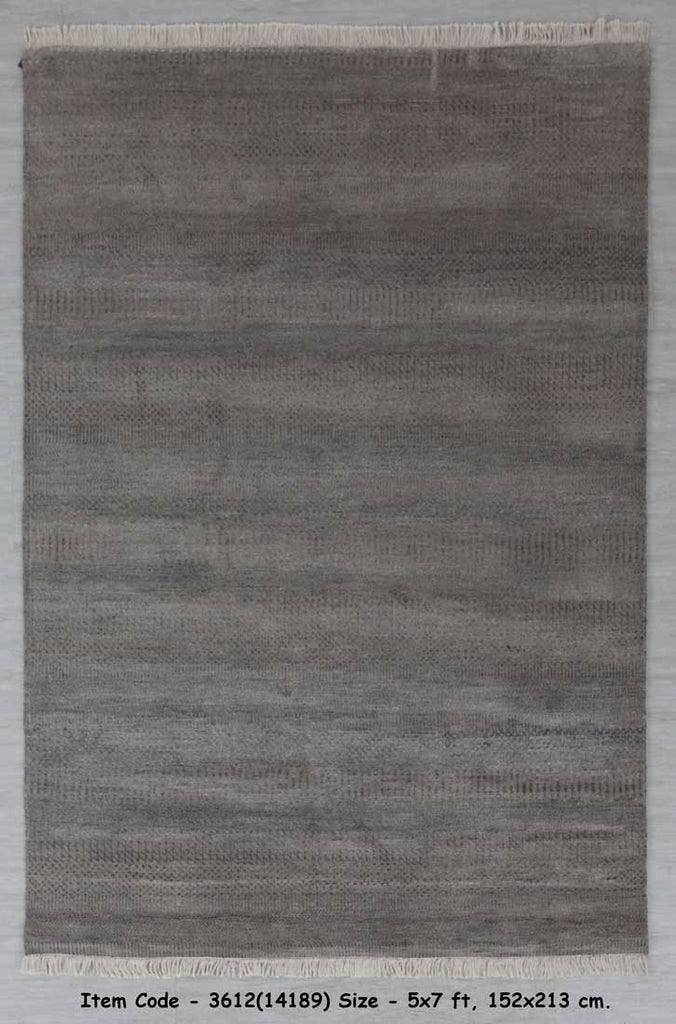 Luxury - Waverly Grey Silver Wool & Bamboo Silk Hand Knotted Premium Carpet
