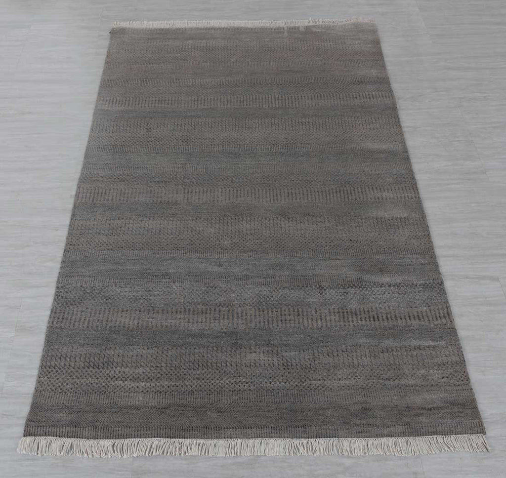 Luxury - Waverly Grey Silver Wool & Bamboo Silk Hand Knotted Premium Carpet