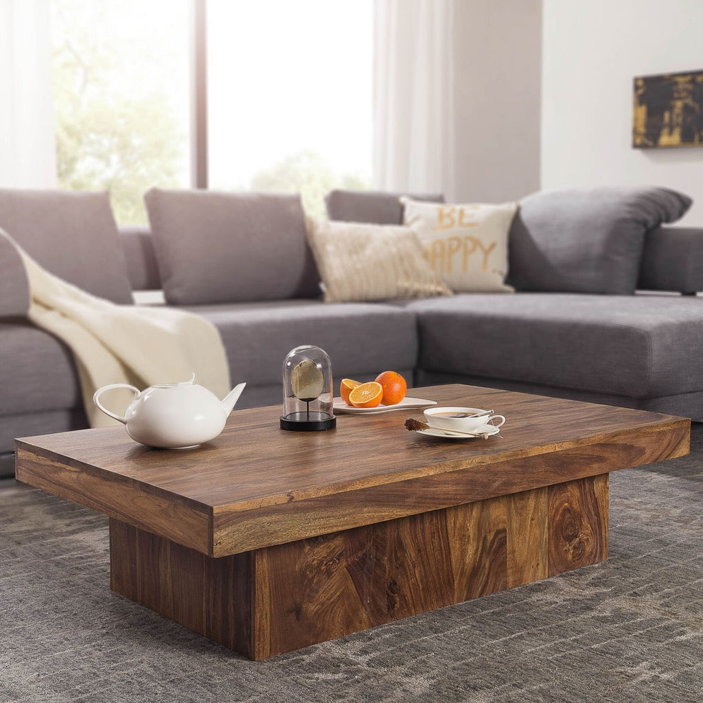 Solid Wood Charlie Low Coffee Table Stone