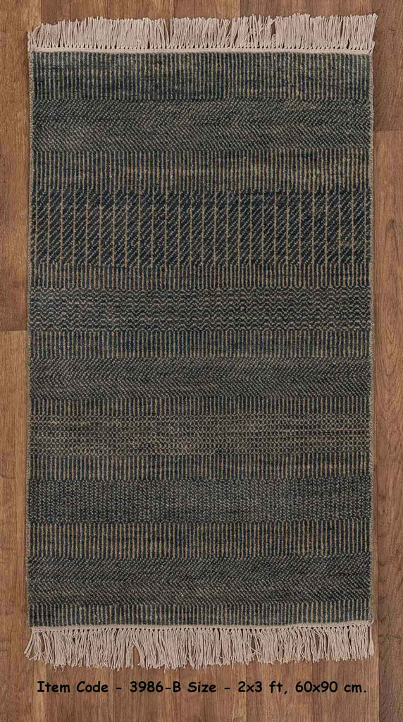 Luxury - Whisper Blue Brown Wool & Bamboo Silk Hand Knotted Premium Carpet