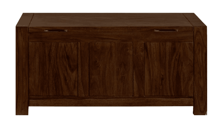 Solid Wood Cubex Blanket Box Walnut