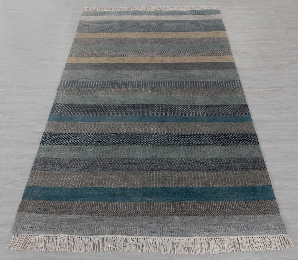Luxury - Oregon Blue Grey Camel Wool & Bamboo Silk Hand Knotted Premium Carpet