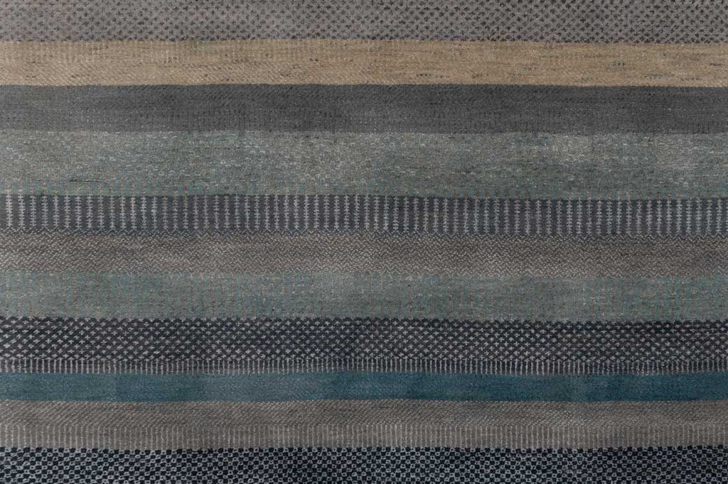 Luxury - Oregon Blue Grey Camel Wool & Bamboo Silk Hand Knotted Premium Carpet