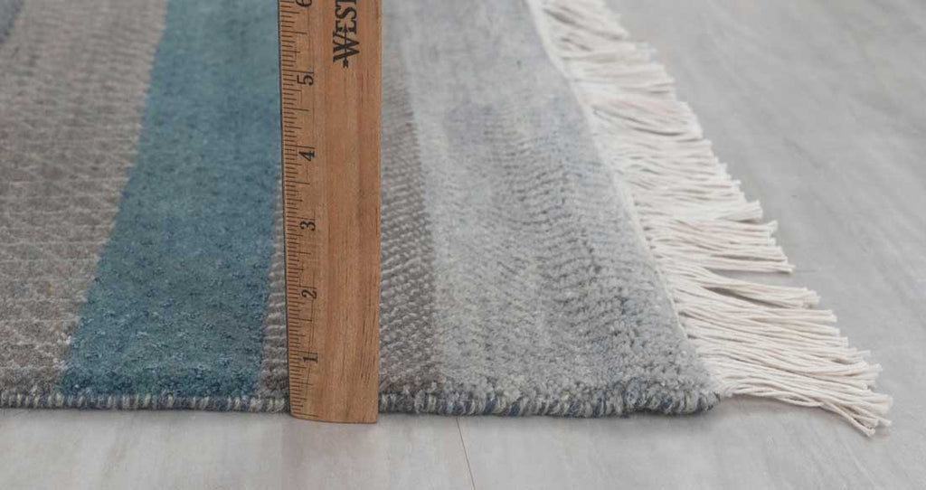Luxury - Oregon Blue Grey Camel Wool & Bamboo Silk Hand Knotted Premium Carpet