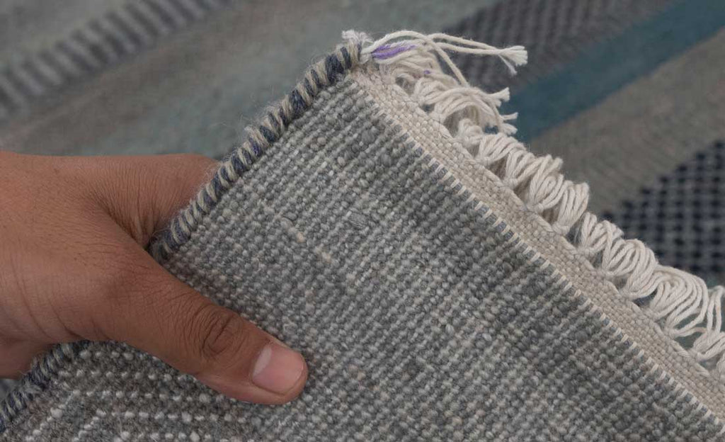Luxury - Oregon Blue Grey Camel Wool & Bamboo Silk Hand Knotted Premium Carpet