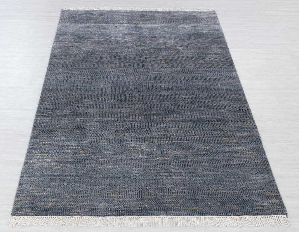 Luxury - Willow Blue Gold Wool & Bamboo Silk Hand Knotted Premium Carpet