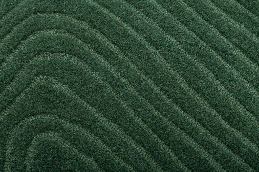 Contours Green 100% Wool Hand Tufted Carpet