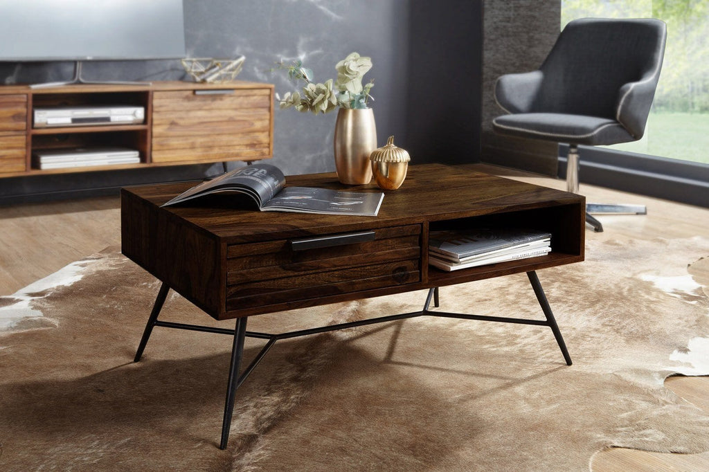 Solid Wood INDIANA Lass Coffee Table Walnut
