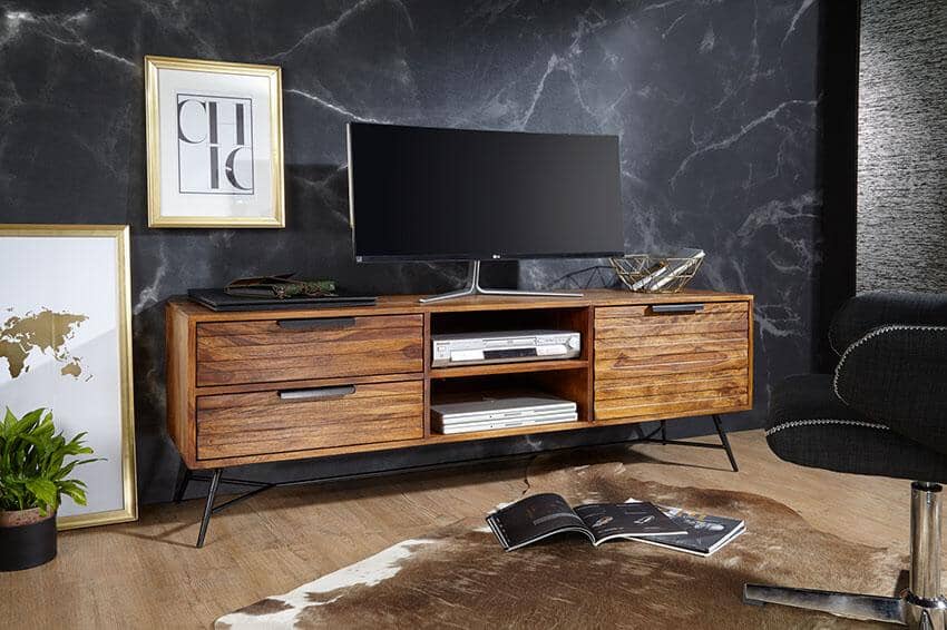 Solid Wood INDIANA Lass Tv Unit Honey