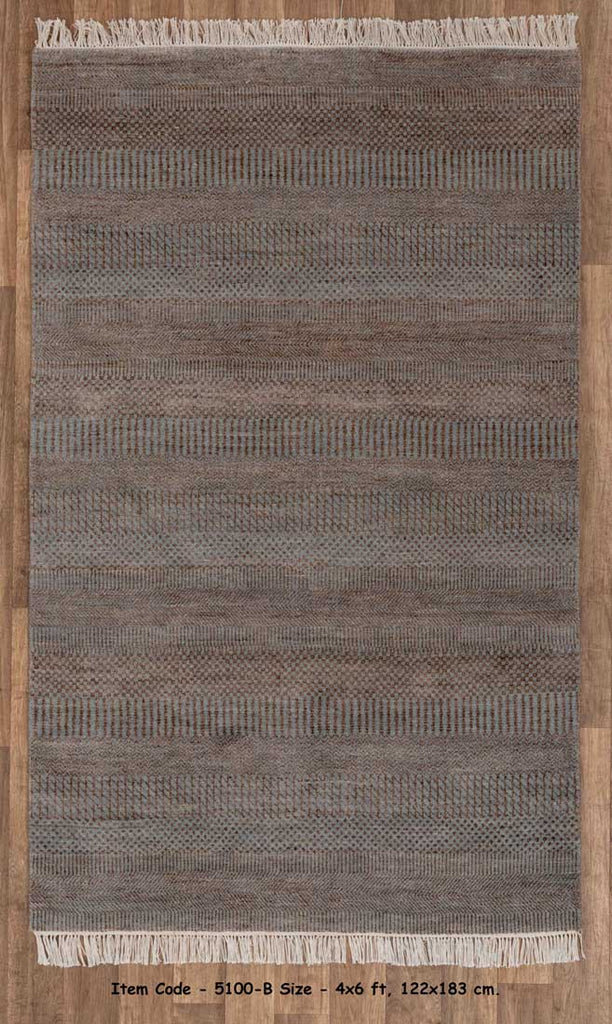 Luxury - Bayberry Brown Grey Wool & Bamboo Silk Hand Knotted Premium Carpet