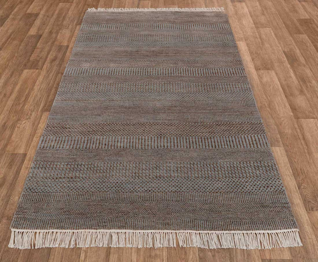 Luxury - Bayberry Brown Grey Wool & Bamboo Silk Hand Knotted Premium Carpet