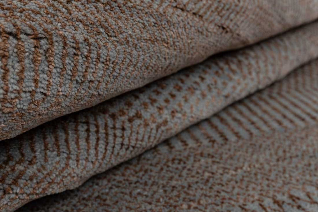 Luxury - Bayberry Brown Grey Wool & Bamboo Silk Hand Knotted Premium Carpet