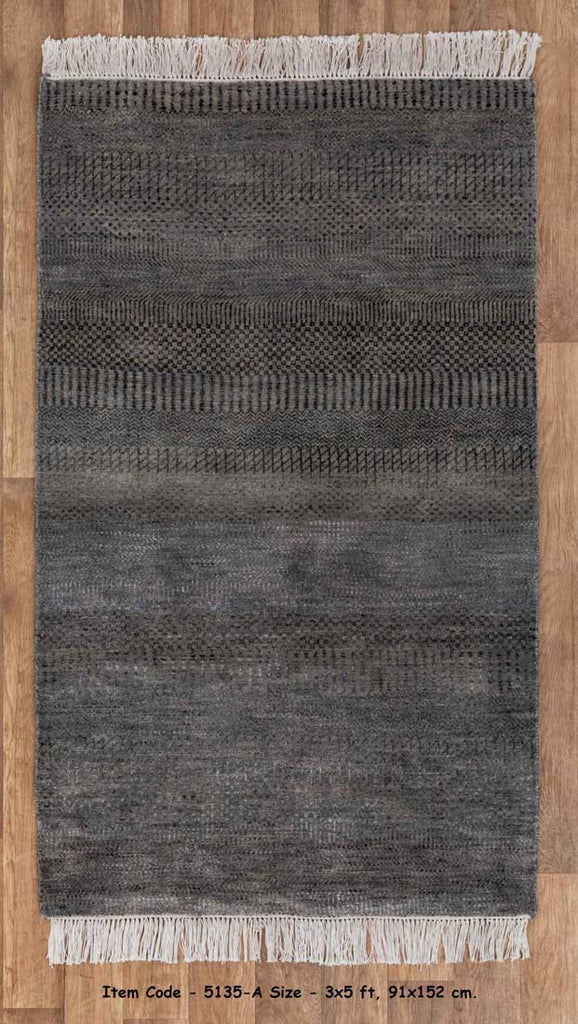 Luxury - Emily Grey Silver Wool & Bamboo Silk Hand Knotted Premium Carpet