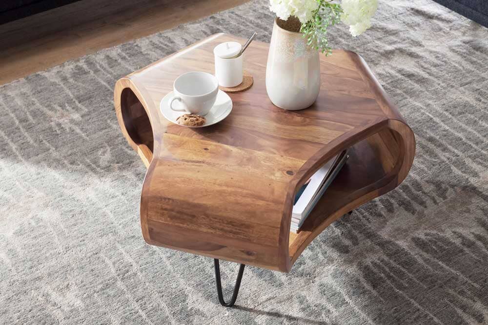 Solid Wood Long Jonhs Coffee Table Stone
