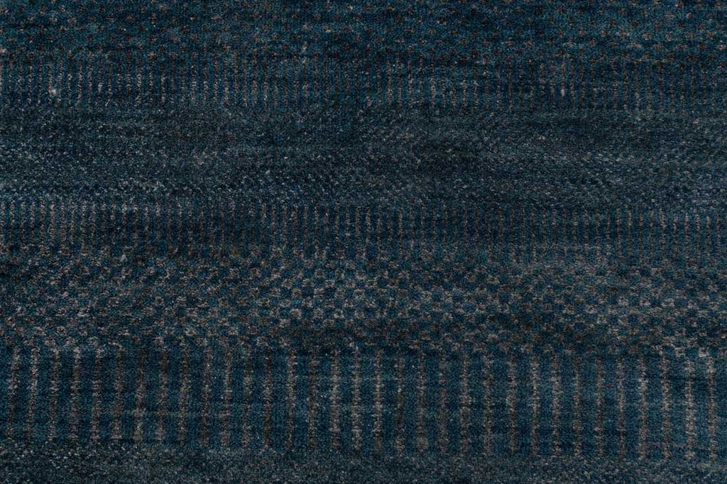 Luxury - Gradient Blue Grey Wool & Bamboo Silk Hand Knotted Premium Carpet