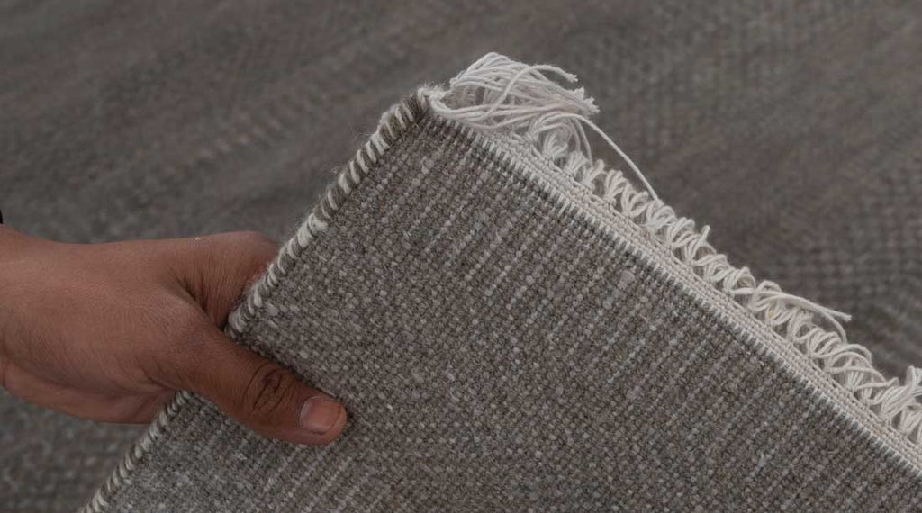 Luxury - Sunray Brown Grey Wool & Bamboo Silk Hand Knotted Premium Carpet
