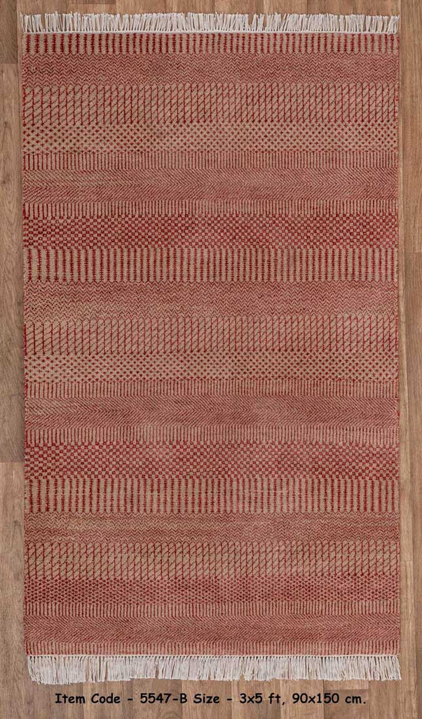 Luxury - Channels Camel Red Wool & Bamboo Silk Hand Knotted Premium Carpet