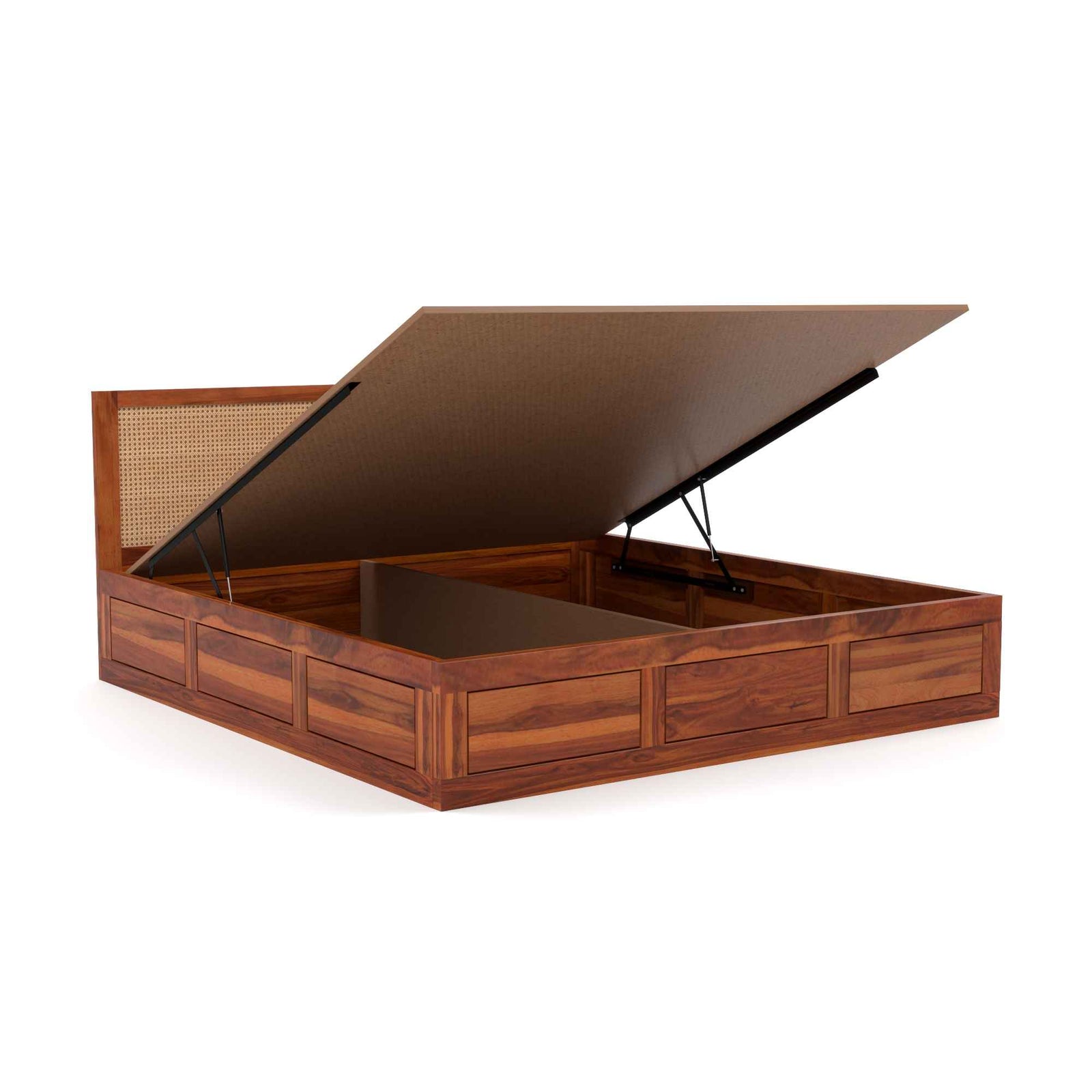 Solid Wood Scane Storage Bed with Hydraulic Storage