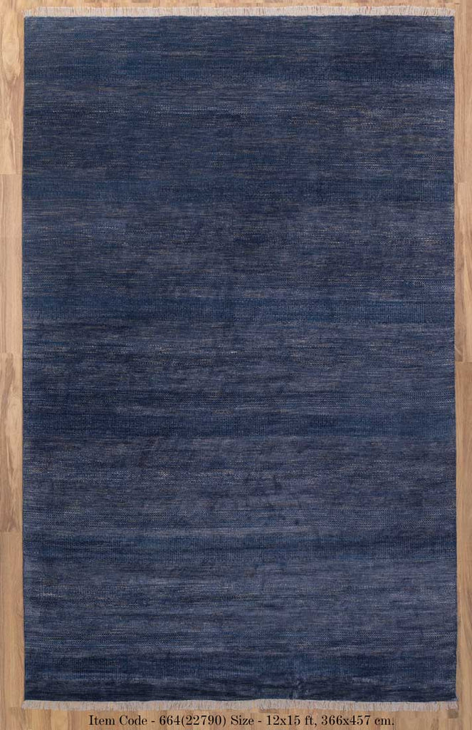 Luxury - Birchwood Blue Gold Wool & Bamboo Silk Hand Knotted Premium Carpet