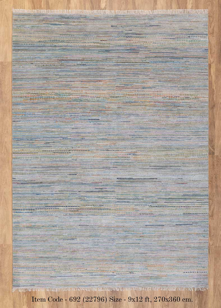 Luxury - Rancjo Grey Multi Wool & Bamboo Silk Hand Knotted Premium Carpet