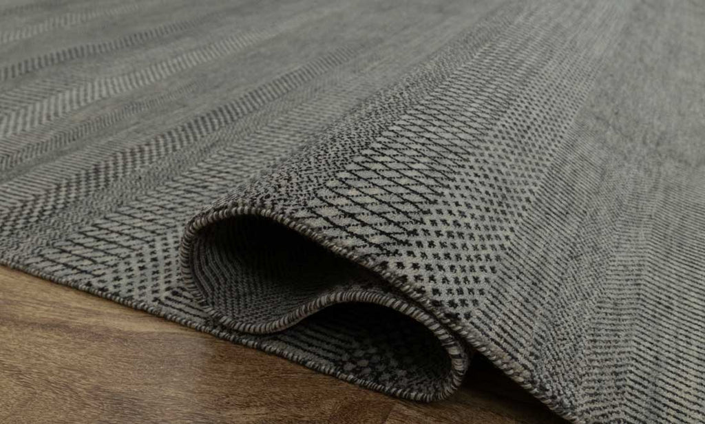 Luxury - Mandia Grey Wool & Bamboo Silk Hand Knotted Premium Carpet