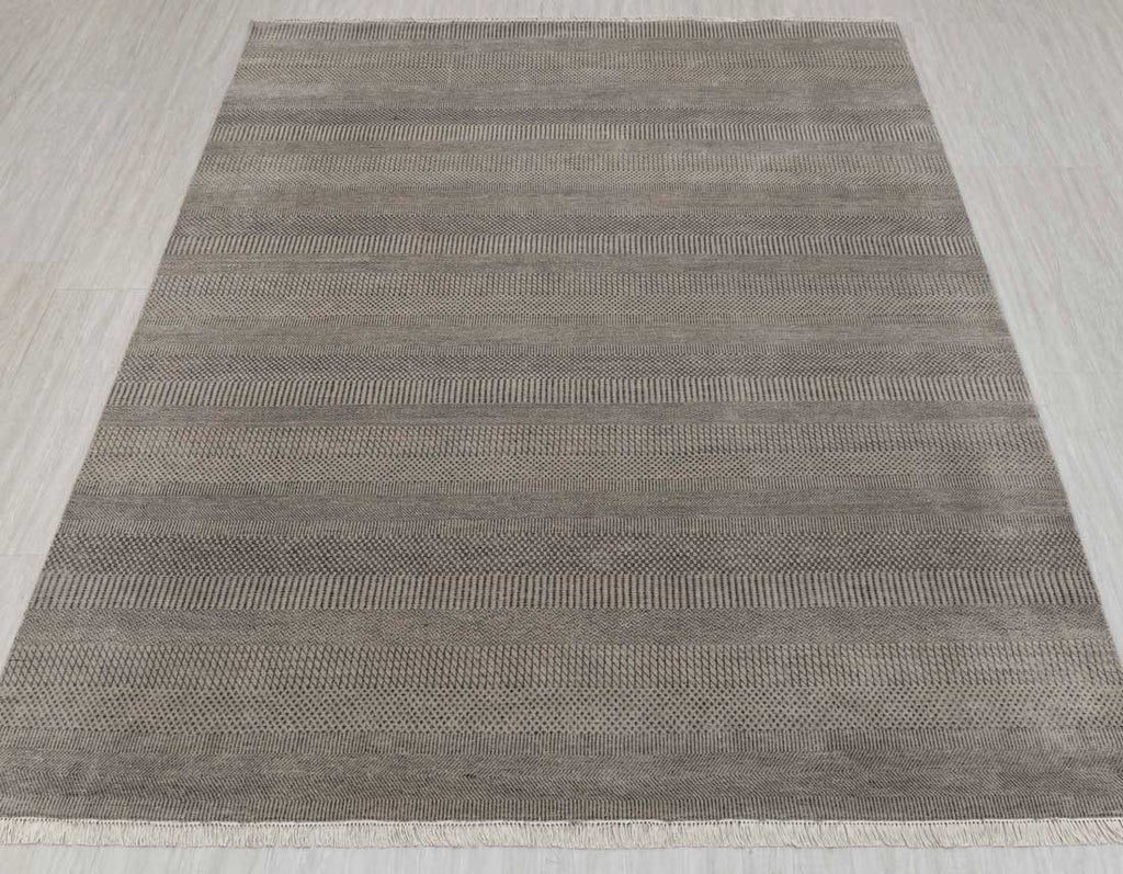 Luxury - Deco Grey Charcoal Wool & Bamboo Silk Hand Knotted Premium Carpet
