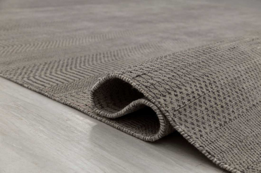 Luxury - Deco Grey Charcoal Wool & Bamboo Silk Hand Knotted Premium Carpet