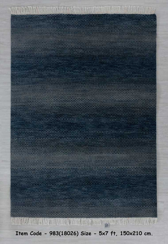 Luxury - Claude Grey Blue Wool & Bamboo Silk Hand Knotted Premium Carpet