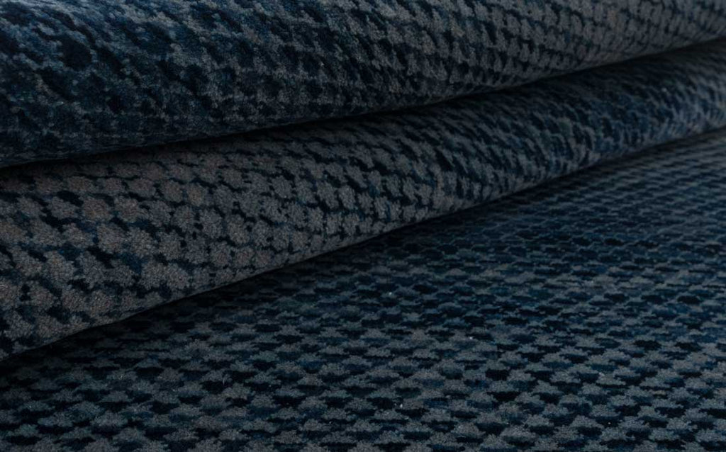 Luxury - Claude Grey Blue Wool & Bamboo Silk Hand Knotted Premium Carpet