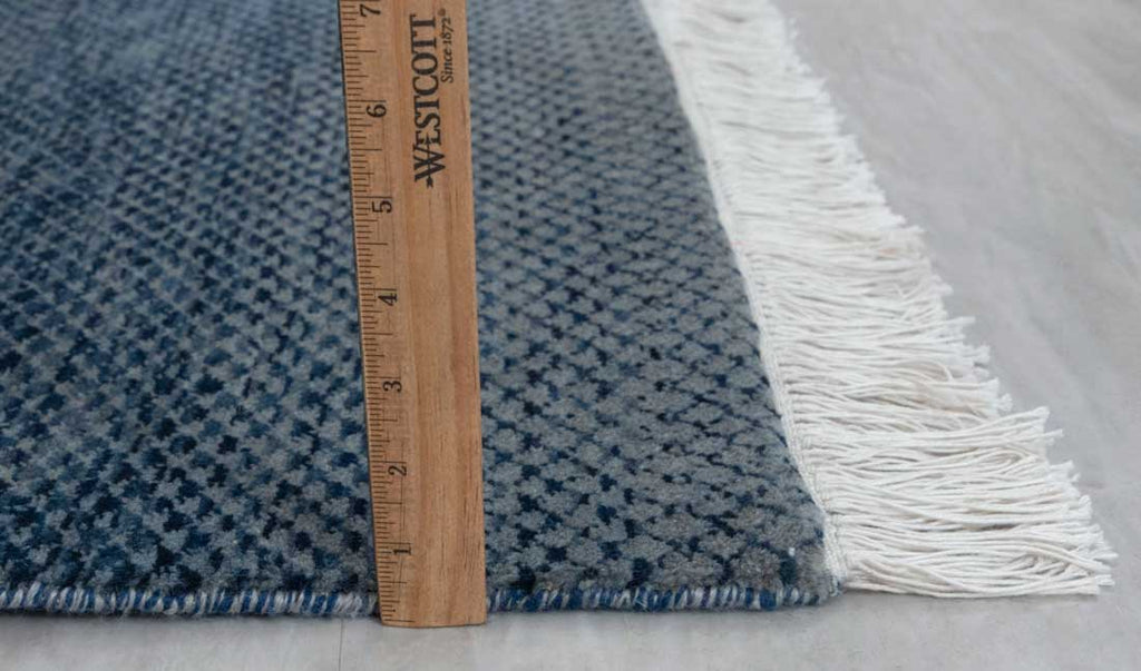 Luxury - Claude Grey Blue Wool & Bamboo Silk Hand Knotted Premium Carpet