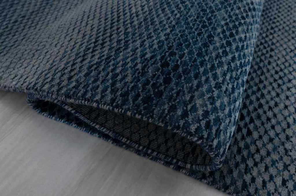 Luxury - Claude Grey Blue Wool & Bamboo Silk Hand Knotted Premium Carpet