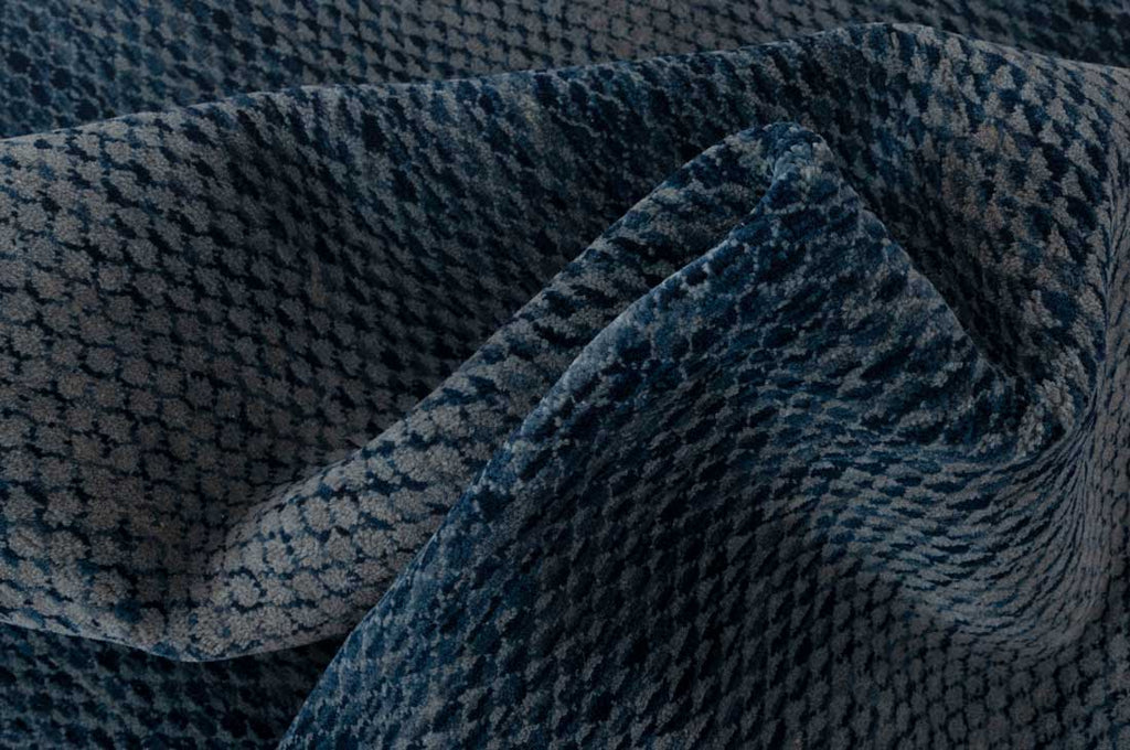 Luxury - Claude Grey Blue Wool & Bamboo Silk Hand Knotted Premium Carpet