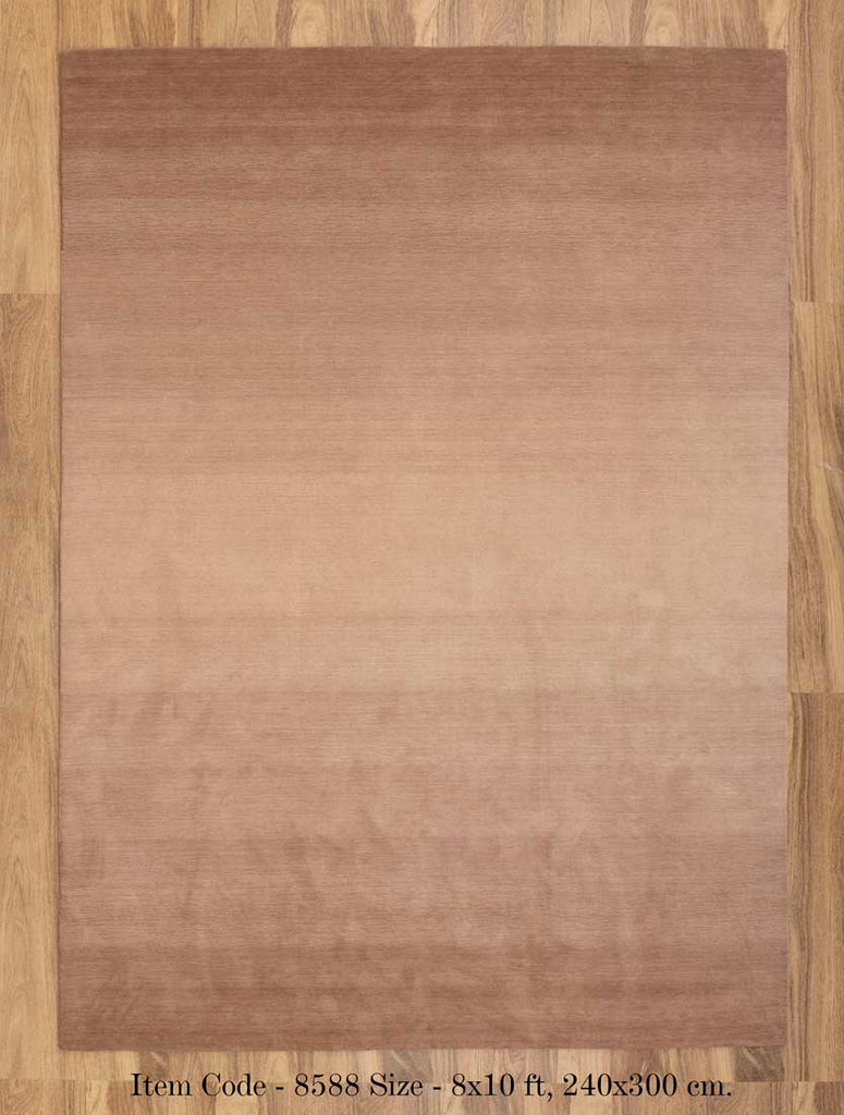 Luxury - Ombre Husk Light Brown New Zealand Wool Hand Loom Premium Carpet