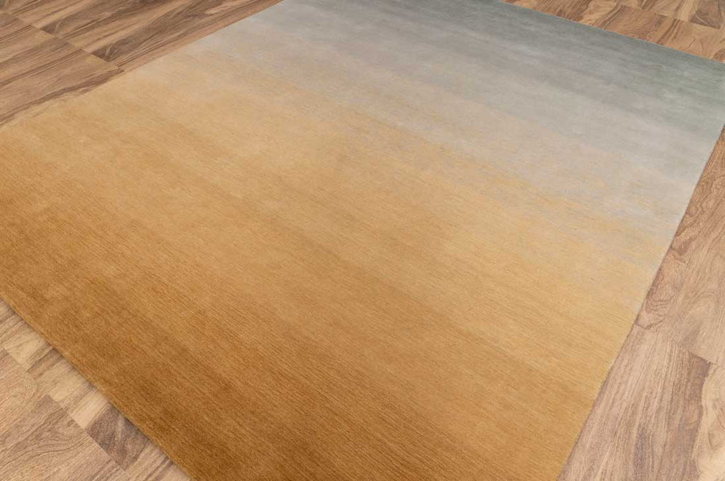 Luxury - Ombre Sunset Grey Mustard New Zealand Wool Hand Loom Premium Carpet