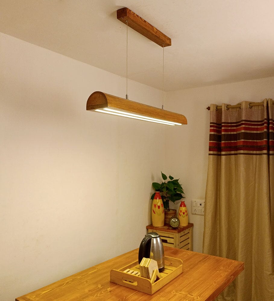 Alba 36 Brown Wooden LED Hanging Lamp