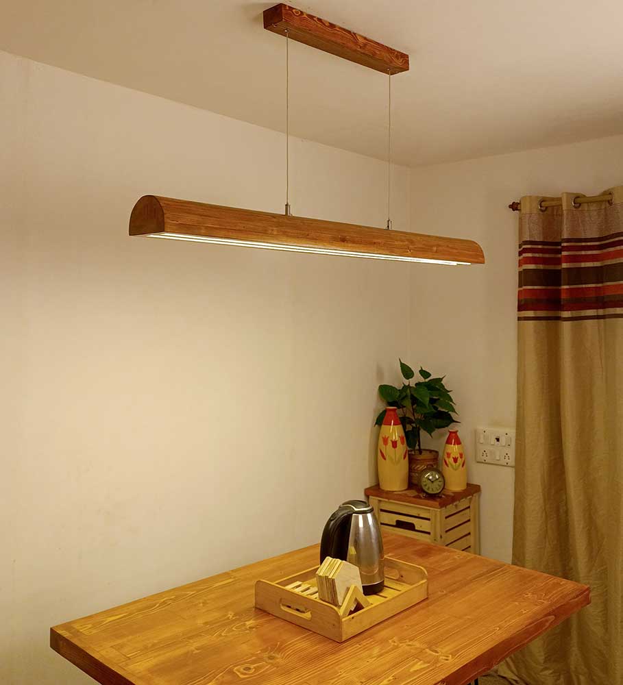 Alba 48 Brown Wooden LED Hanging Lamp