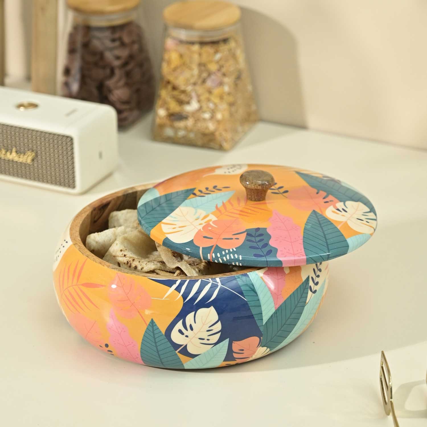 Solid Wood Tropical Roti Box