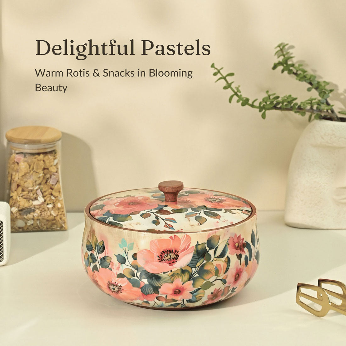 Buy Solid Pastel Flora Roti Box Online | New Launches Kitchenware ...